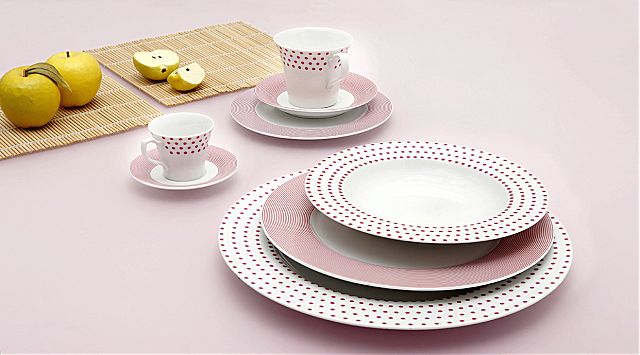 Σερβίτσιο πιάτων-φαγητού Cryspo Trio Matrix-Pink