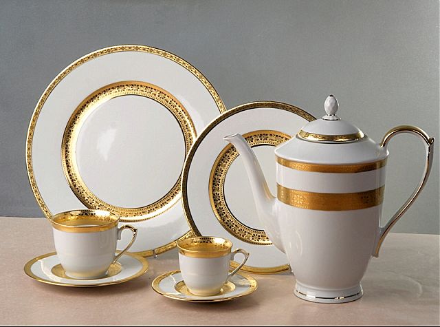 Σερβίτσιο πιάτων-φαγητού Cryspo Trio Enguste-227 Gold