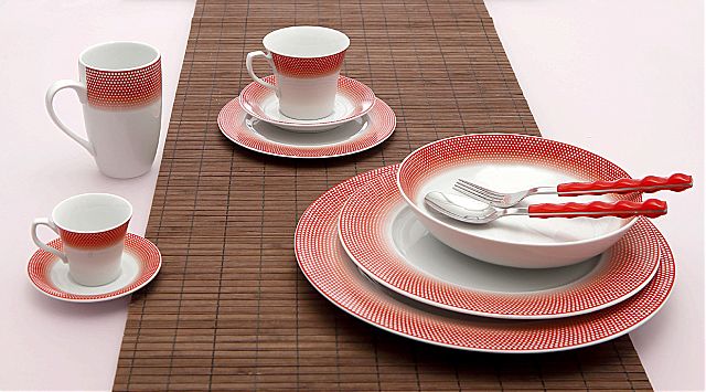 Σερβίτσιο πιάτων-φαγητού Cryspo Trio Bonito-Bonito Red