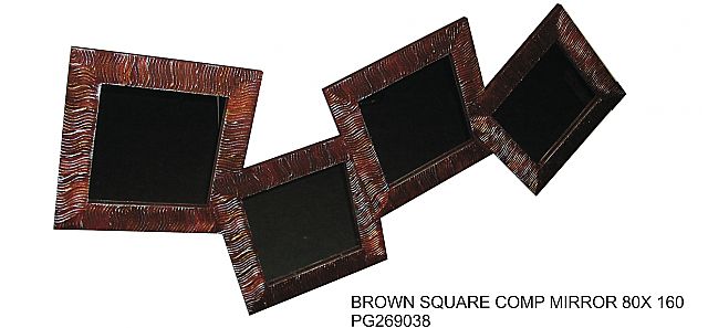 Καθρέφτης Gallerista by Repanis Brown-Brown Square Comp Mirror