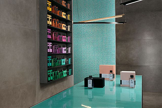 Πρόταση σε πλακάκια για αίθουσα έκθεσης εμπορευμάτων της συλλογής Dwell