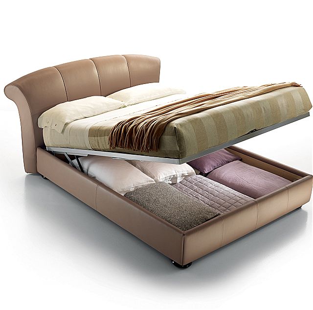 - Λεπτομέρεια του επενδυμένου κρεβατιού Bristol της εταιρείας Nicoline.