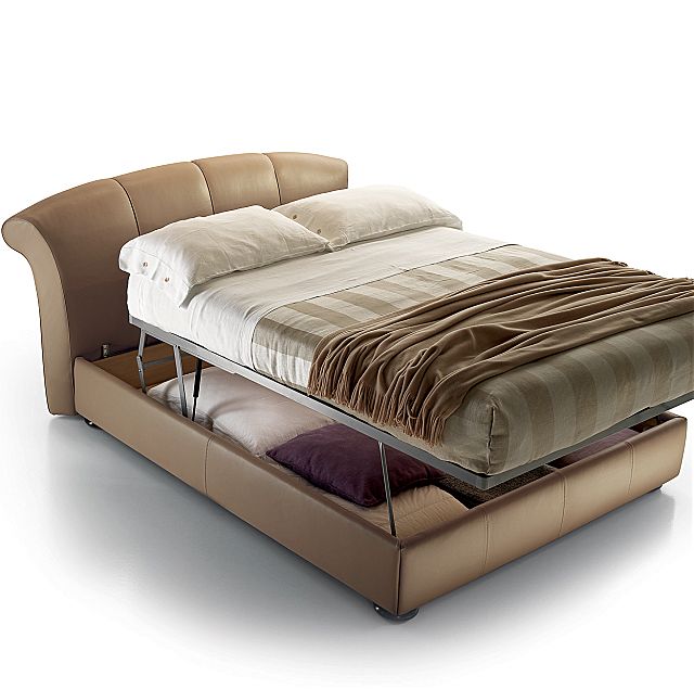 - Λεπτομέρεια του επενδυμένου κρεβατιού Bristol της εταιρείας Nicoline.