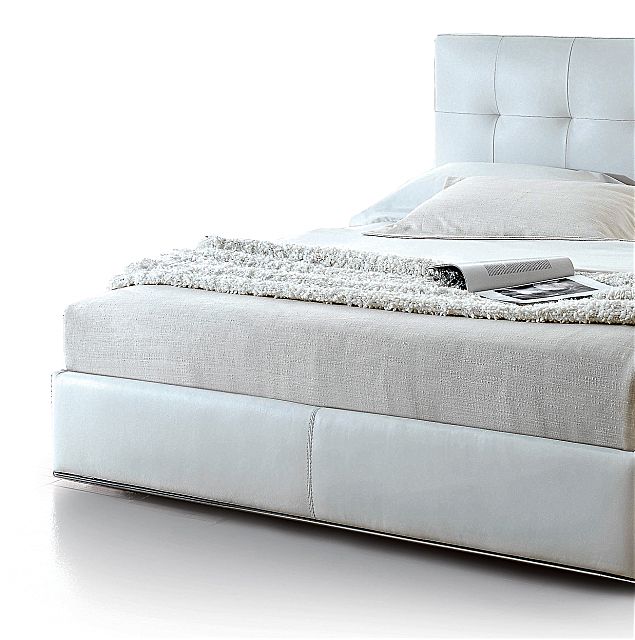  - Λεπτομέρεια του επενδυμένου κρεβατιού Mirò της εταιρείας Nicoline.